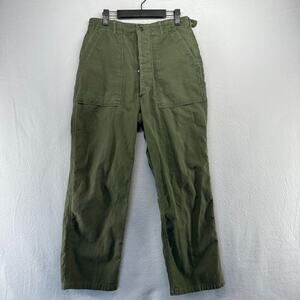 Vintage OG 107 Pants Fits 29x29 Green 50s Korean War Sateen Trousers Army Button